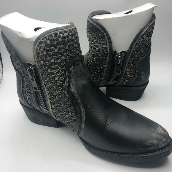 Corral Womens Distressed Cutout Shortie Zipper Boots Size US 11 - Picture 7 of 12